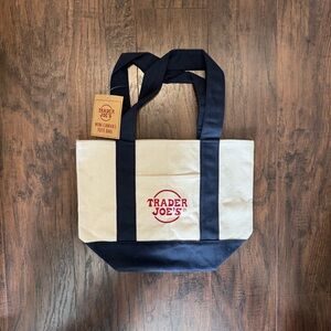 NWT- Trader Joe’s Mini Canvas Tote (Blue)